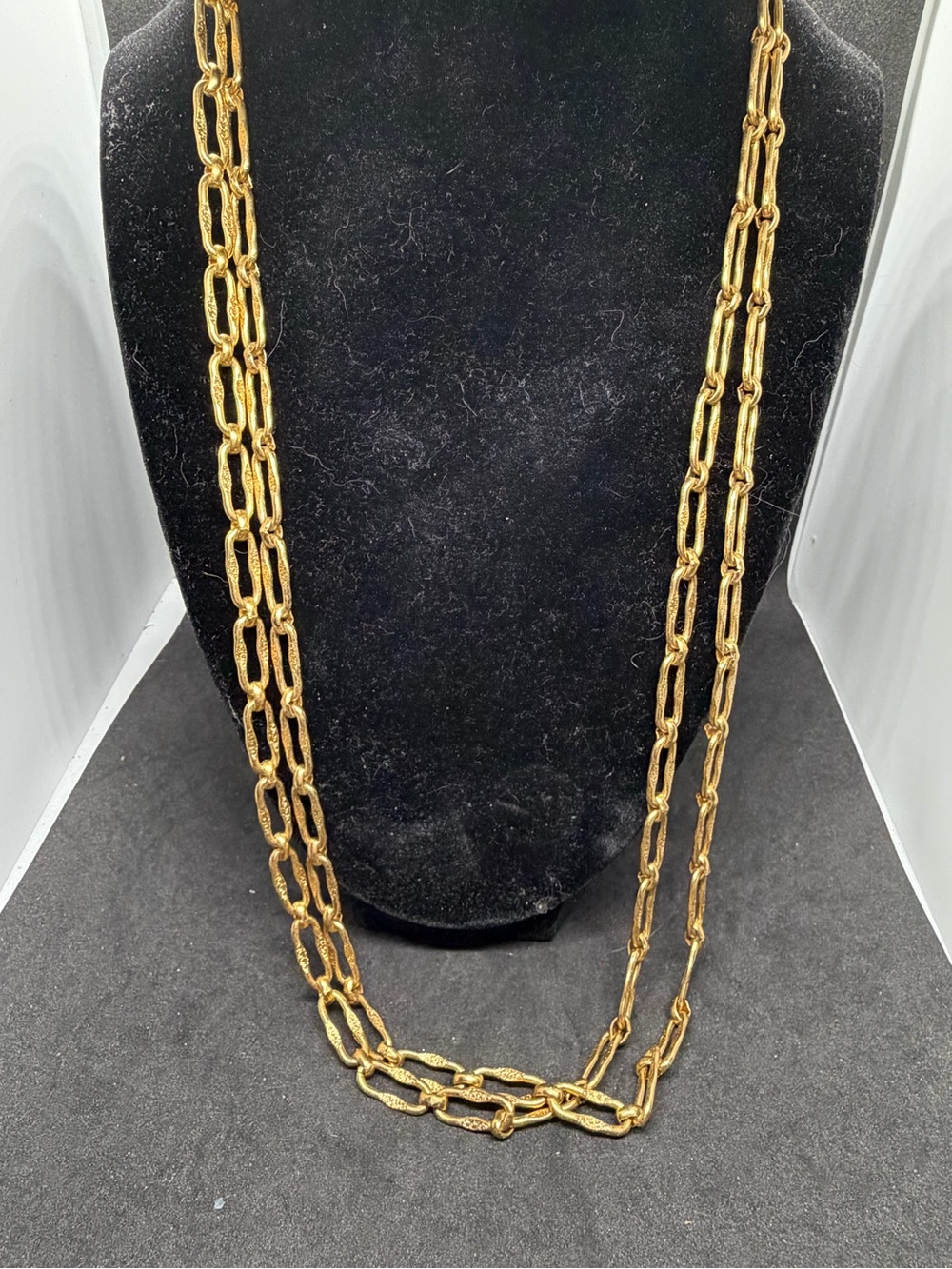 Monet Elegant Gold Link Necklace Long 27”